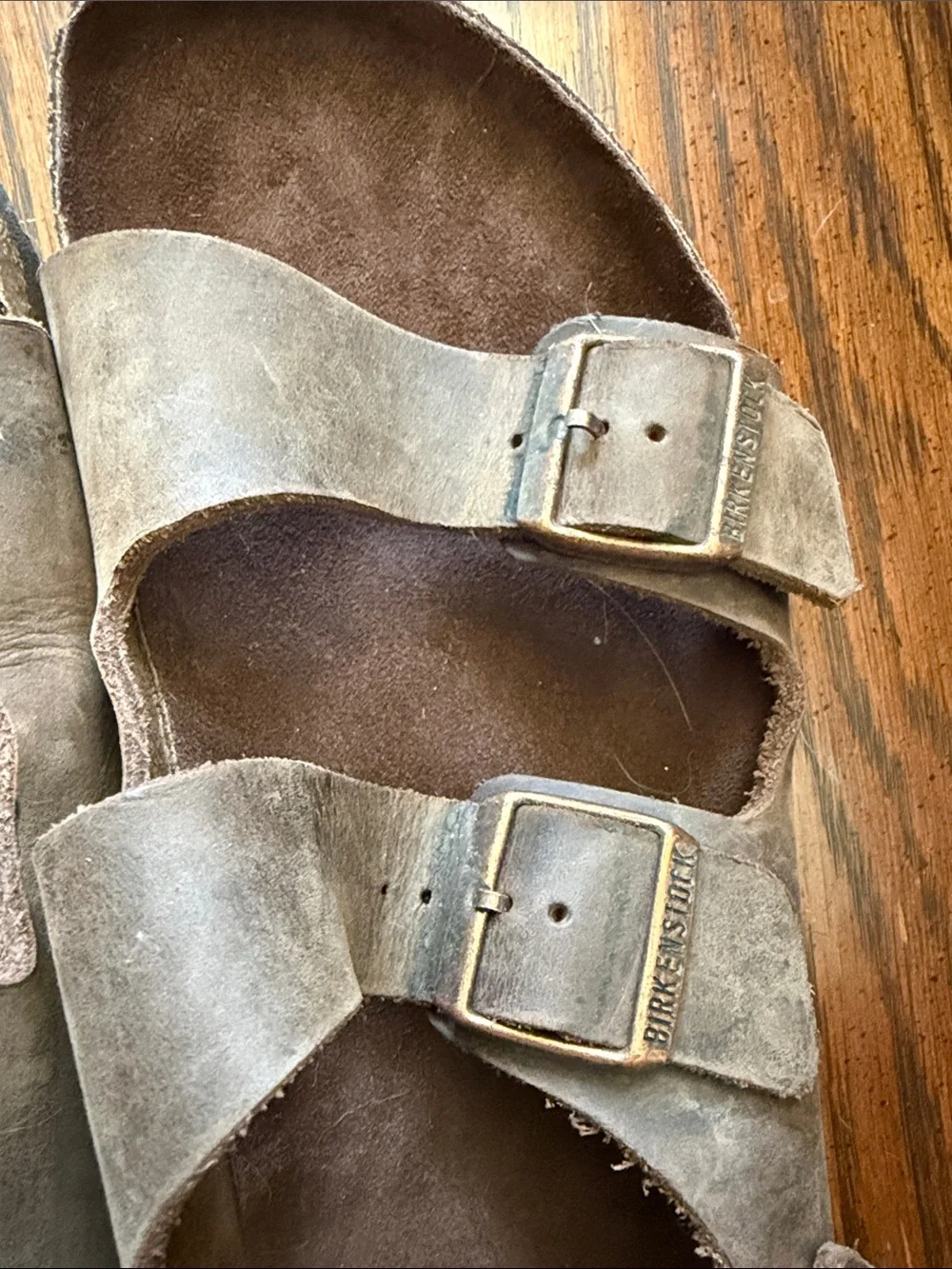 Birkenstock Brown Dual-Buckle Suede Sandals with Backstrap